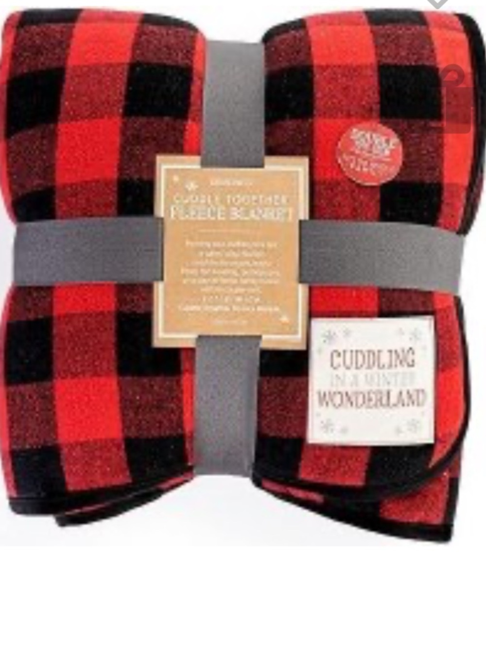 XL - new w/o tag- DEMDACO Cuddling in a Winter Wonderland Buffalo Plaid blanket